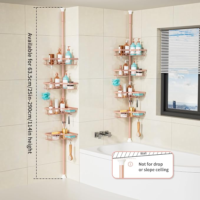 KEGII Corner Shower Caddy Tension Pole - Image 6