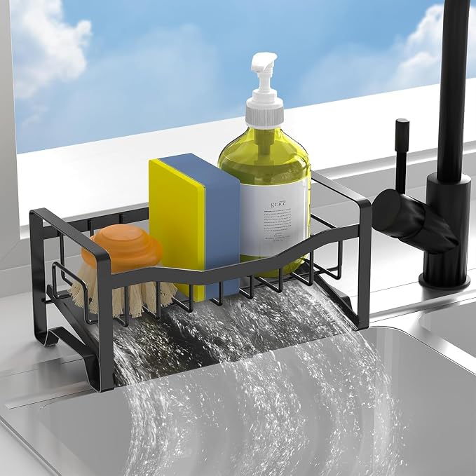 USTECH Kitchen Sink Organizer, Sponge Holder, Countertop Organizer, Brush Holder - Image 9