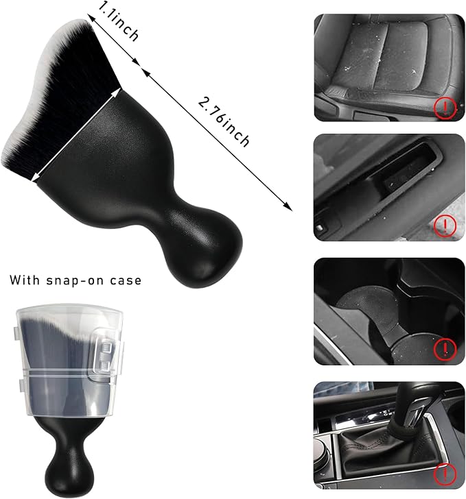 Car Interior Dust Brush, Soft Scratch Free Auto Detailing Brushes, Universal - Image 2