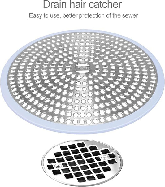 LEKEYE Shower Drain Hair Catcher | Strainer | Shower Stall Drain Cover | - Image 2