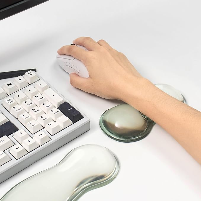Ergonomic Gel Keyboard and Mouse Wrist Rest Set – Green Clear Wrist Rest - Image 6