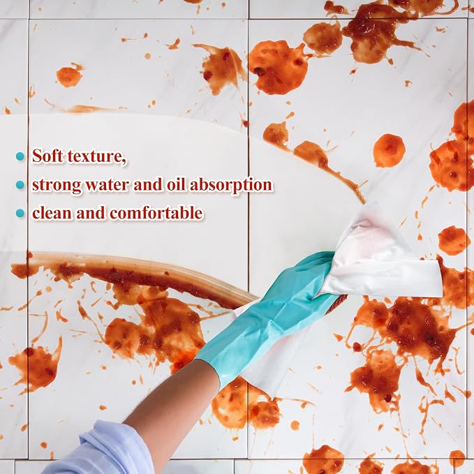 Tranqun 100 Pcs Disposable Microfiber Cleaning Cloth Bulk 12 x 12 Inch Lint - Image 5