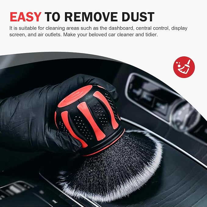 Detail Cleaning Brush with Storage Holder, Spherical Soft Bristle Dashboard Air - Image 6