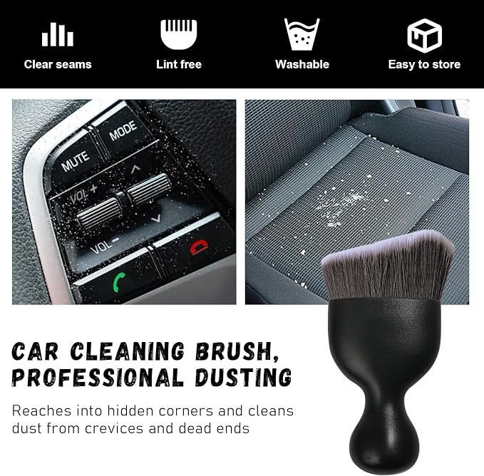 Ziciner 2 PCS Car Detailing Brush, Curved Soft Bristles Auto Removal Dust - Image 6