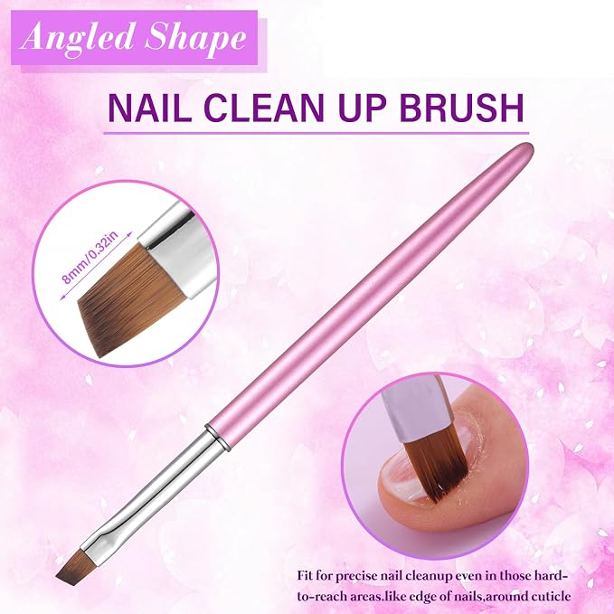 Metal Purple Nail Art Clean Up Brushes - Image 5