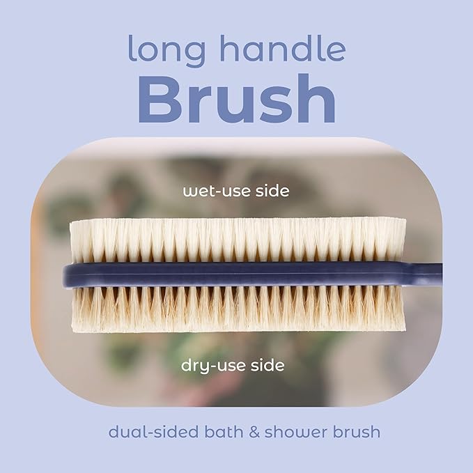 MainBasics Back Scrubber for Shower – Long Handle Dual-Sided Brush for Body - Image 2