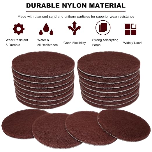 20 PCS 4 Inch 120 Grit Hoop and Loop Scrubber Scouring Pads Drill Scuffing Disc - Image 4