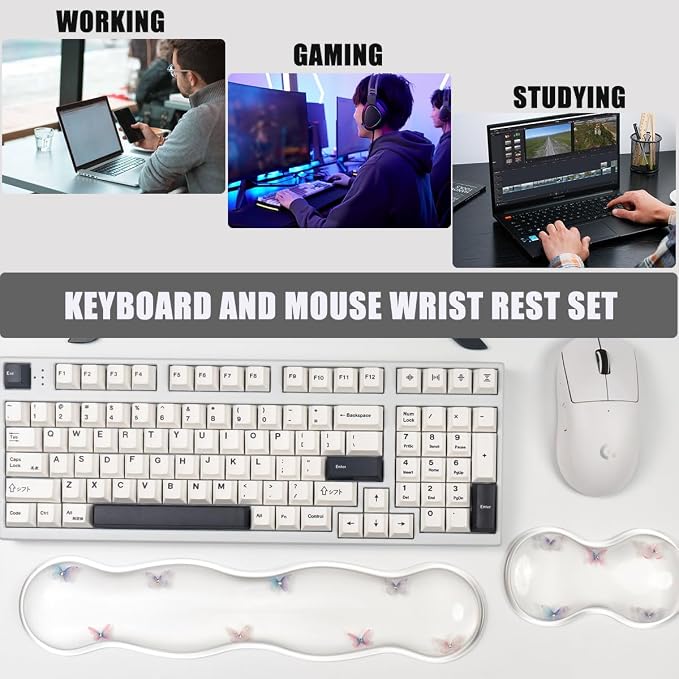 Gel Keyboard and Mouse Wrist Rest Set – Clear Wrist Rest - Image 5