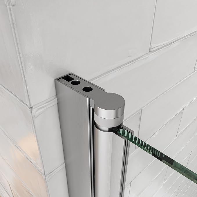 31"-32" W x 55" H Brushed Nickel Flexible 180° Pivot Shower Door Reversible - Image 7