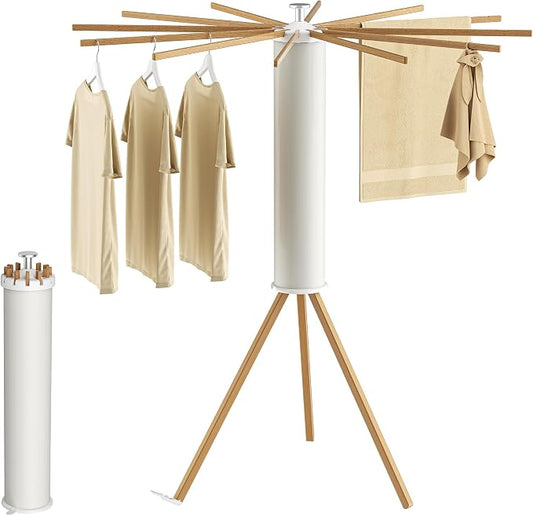 Tripod Clothes Drying Rack, Garment Rack Portable and Foldable Space Saving by SUNOUTLY
