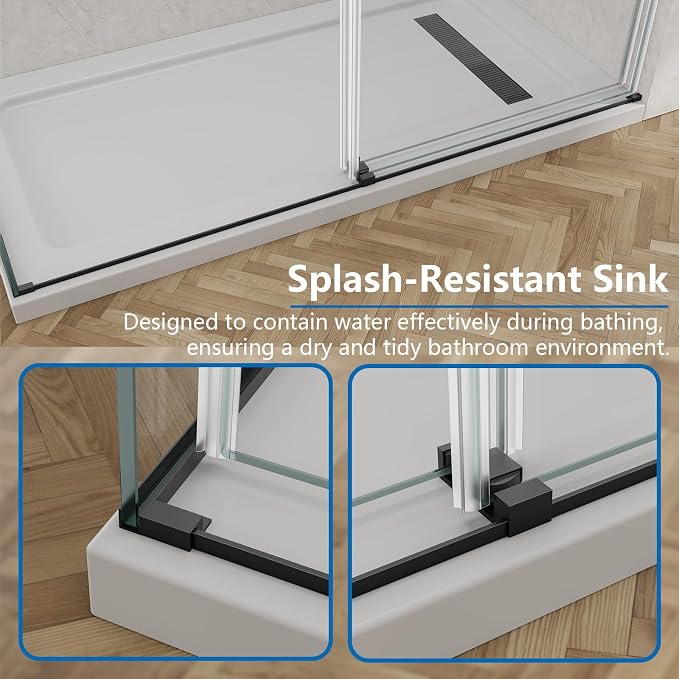 60x76 in Frameless Double Sliding Shower Door - Image 9