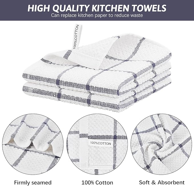 Nialnant 18 Pack Kitchen Towels, 100% Cotton Dish Towels - Image 3