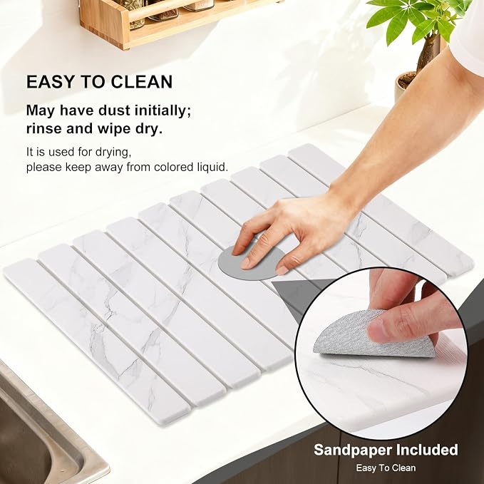 3 PCS Large Stone Dish Drying Mat - Image 7