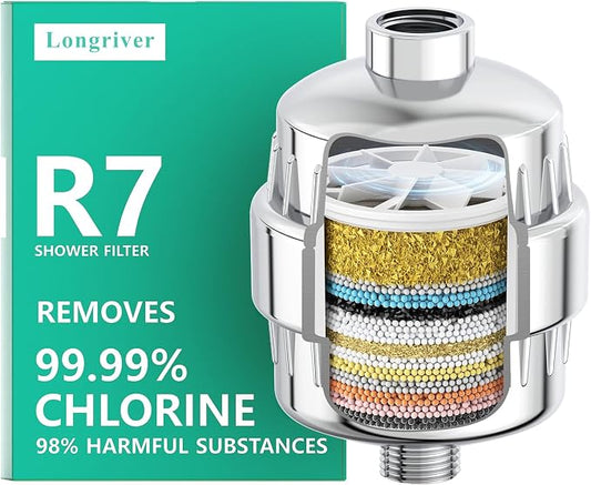 R7 Shower Filter High Put Shower Water Filter by DesignedforaSpa-LikeShower