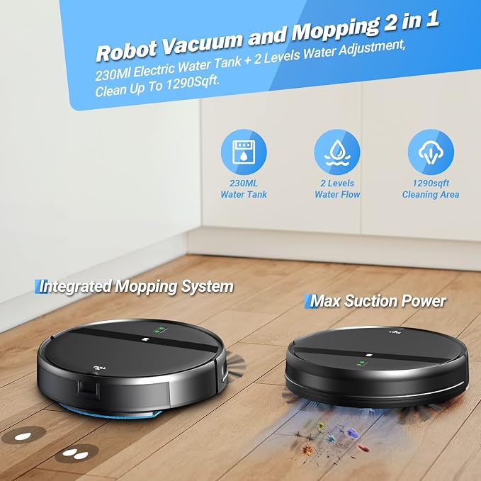 Robot Vacuum and Mop Combo, App/Alexa Control, Smart Robot Vacuum Cleaner - Image 3