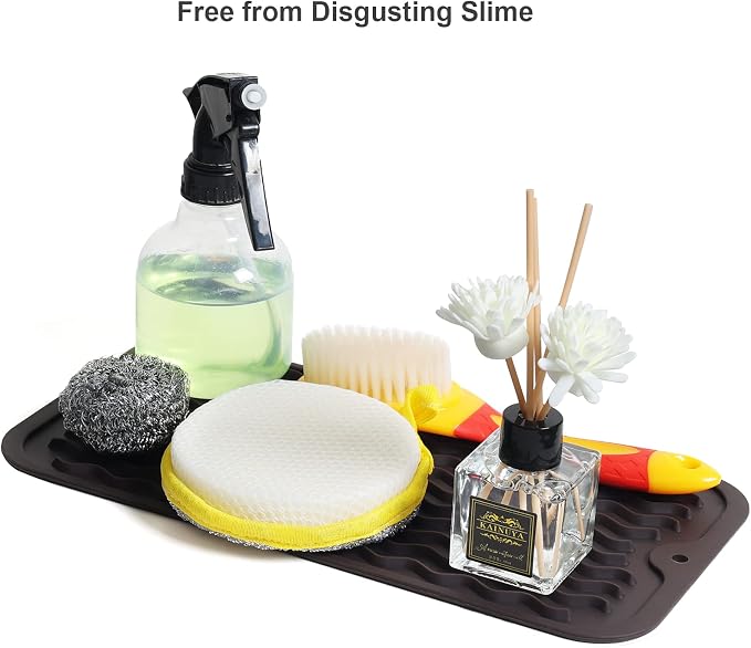 ZLR Silicone Dish Drying Mat for Kitchen Counter, Eco-Friendly Fast Dry Dish Mat - Image 8