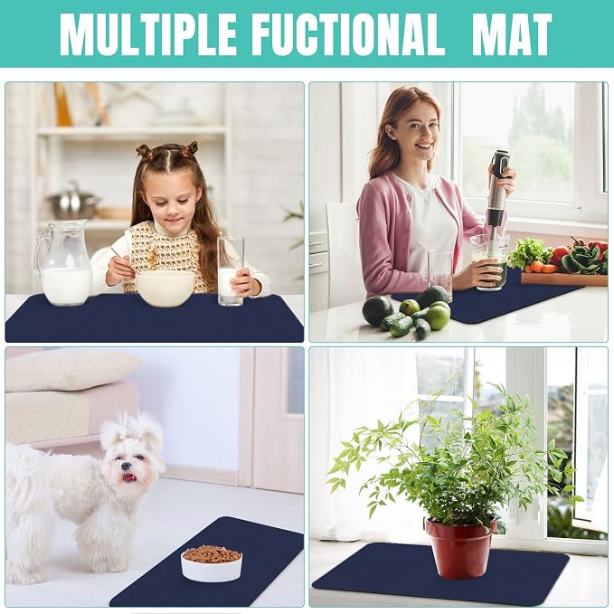 WISELIFE Coffee Mat Super Absorbent Dish Drying Mat Coffee Bar Accessories - Image 7