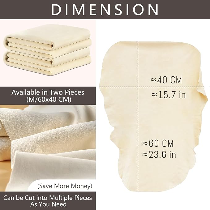 Chamois Cloth for Car 2 Pack Shammy Towel 24'' x 16'' Super Absorbent Car - Image 4