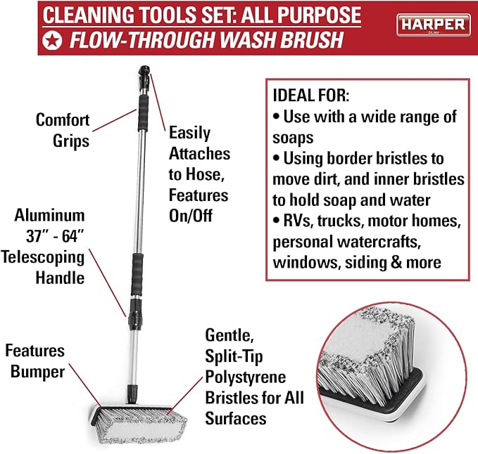 Harper 37518700 All-Purpose Scrubbing & Squeegee Brush Set - Image 3