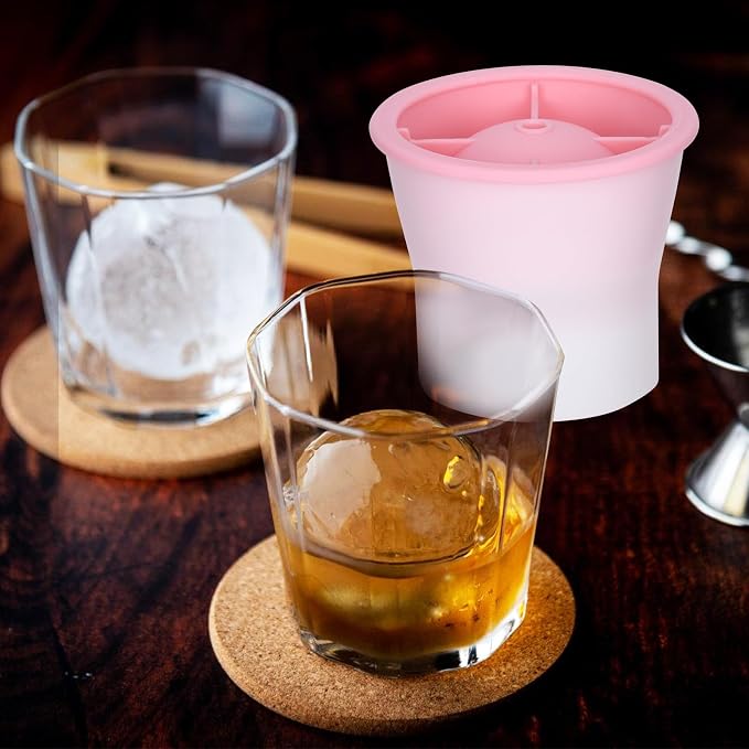 Round Ice Cube Molds 6 Pieces, Silicone Sphere Ice Mold Maker, Stackable Easy - Image 5