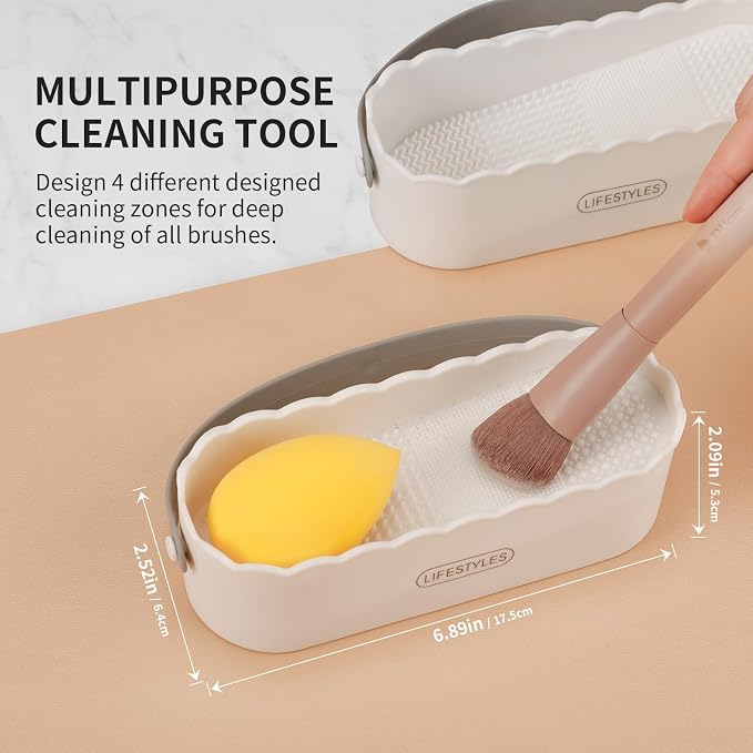 DUcare Makeup Brush Cleaner Shampoo Soap Solid Brush Cleaning Mat Removes - Image 6