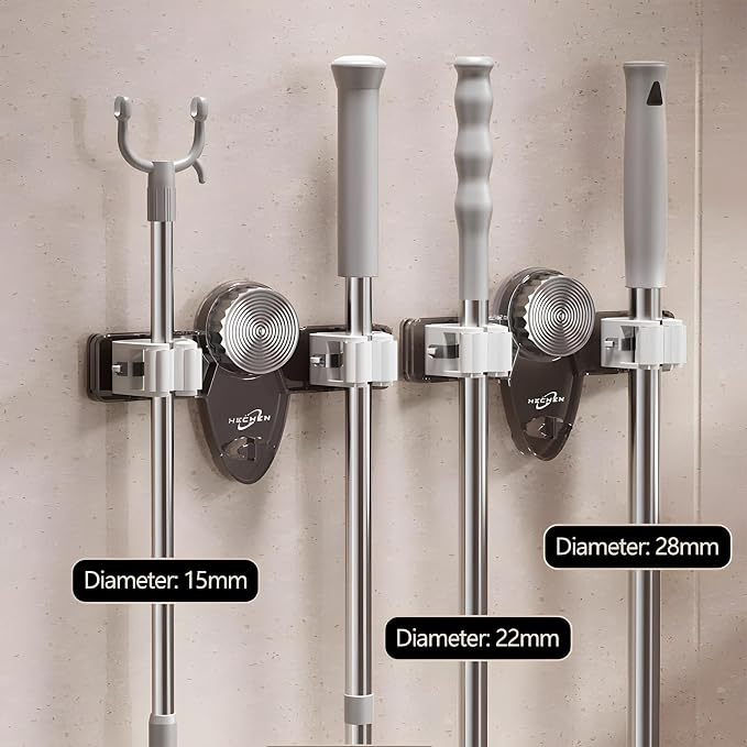 Atlodas Broom Holder Mop Hanger, No punching required Broom Hanger Organizer - Image 2