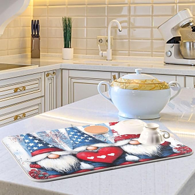 Three Cute Gnomes Pattern Dish Drying Mat - Image 6