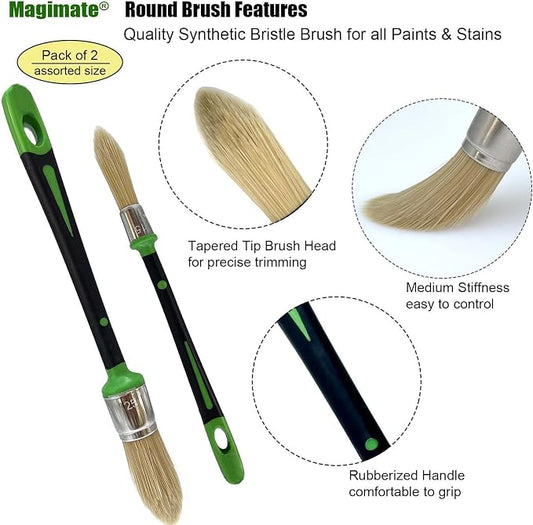 Small Paint Brushes for Touch Ups, Trim Stain Brushes for Sash, Baseboards - Image 2