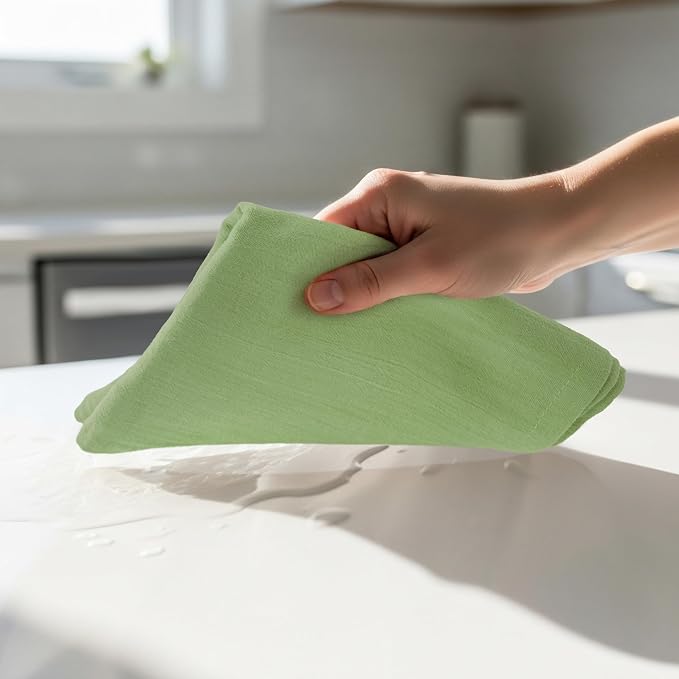 Utopia Kitchen Sage Green Flour Sack Towels 100% Cotton Tea Towels - Image 6