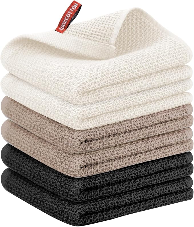 Nialnant 6 Pack Kitchen Hand Towels, 100% Cotton Dish Towels by Nialnant