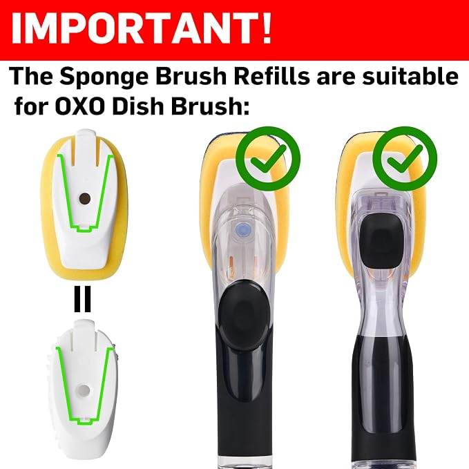 Sponge Brush Refills for OXO Soap Dispensing Dish Brush - Image 2