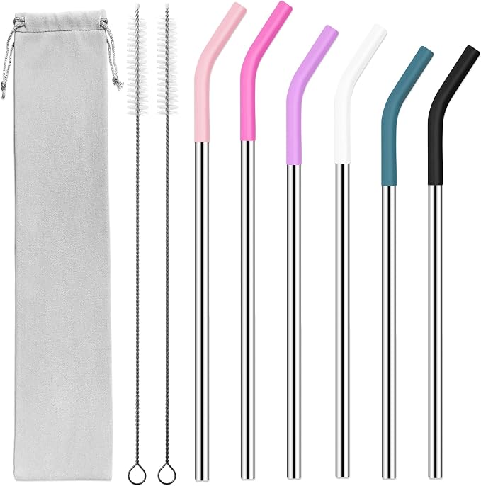 20 30 40 oz Stainless Metal Straws by AccessoriesForWaterBottle