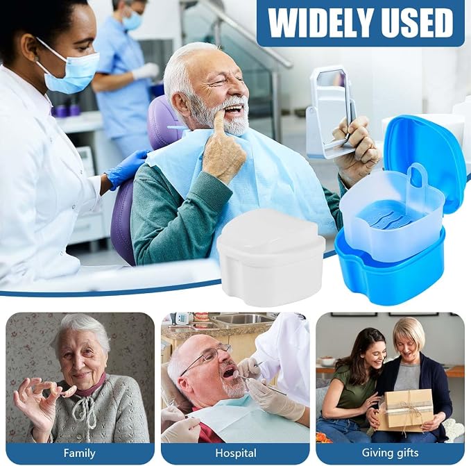 2 Pack Denture Bath Case Cup Box Holder Storage Container - Image 6