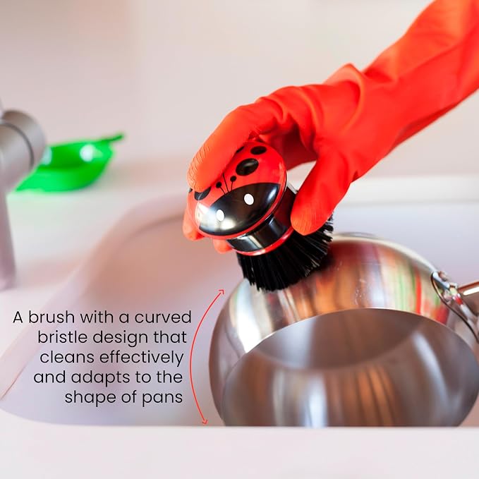 Vigar Ladybug Palm Dish Scrub Brush - Image 4