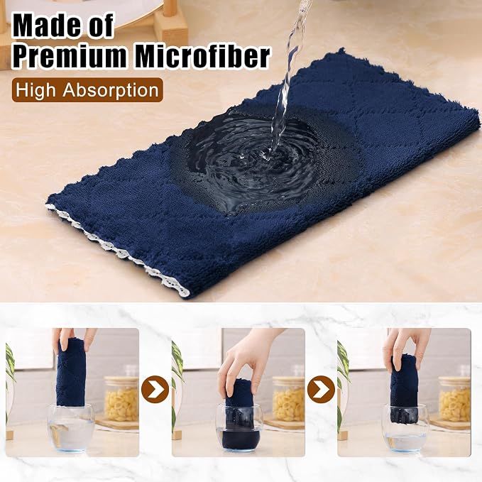 Mordimy 24 Pack Kitchen Cloths Dish Towels, Super Soft and Absorbent Dish Cloths - Image 3
