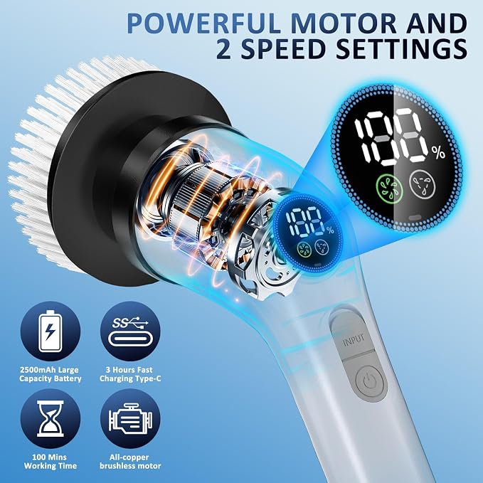 Electric Spin Scrubber Upgraded Battery - Image 7