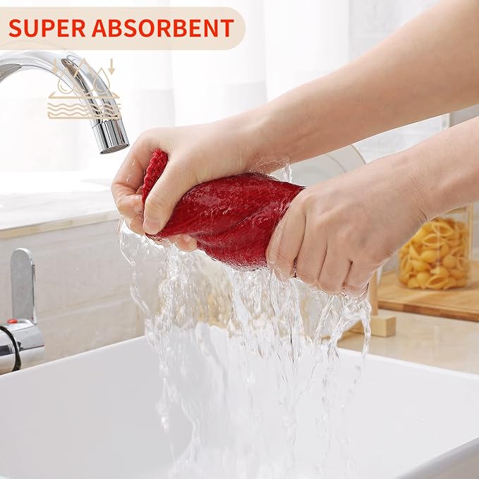 Kitinjoy 100% Cotton Waffle Weave Kitchen Hand Towels - Image 3