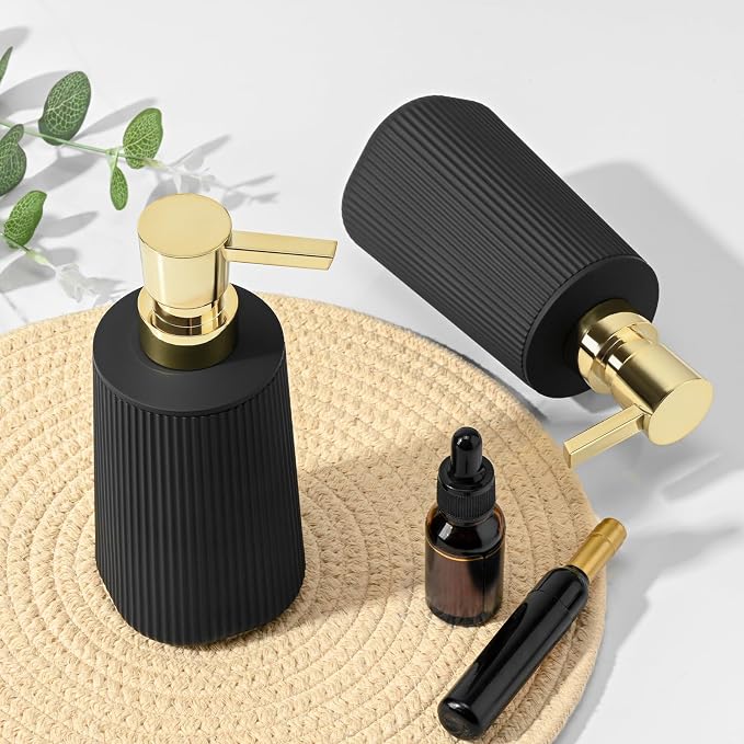Black and Gold 2 Pack Hand Soap Dispensers - Image 5