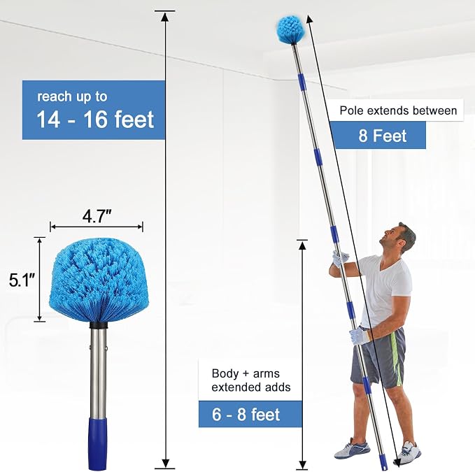 Cobweb Duster with Extension Pole, 8 FT Long Duster - Image 4