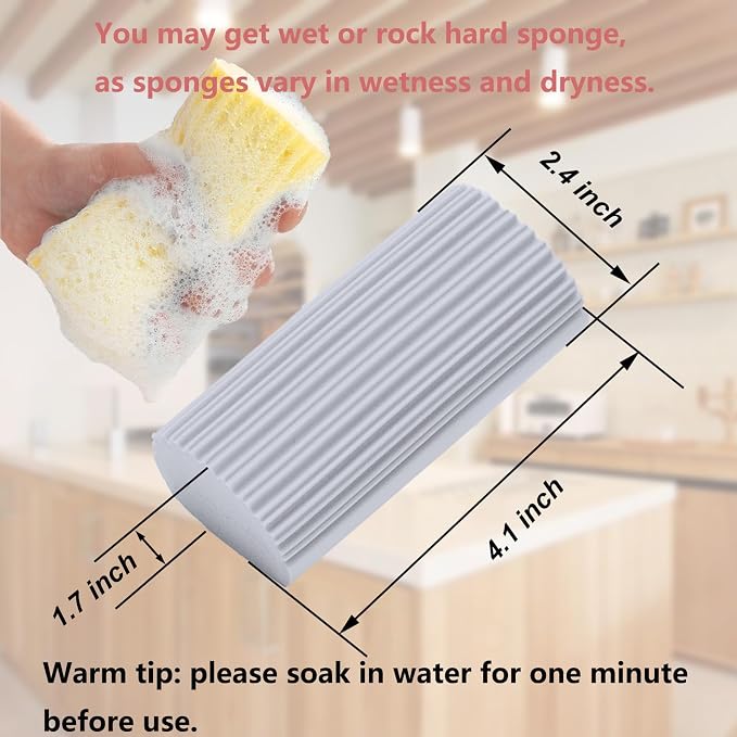 6 Pack Damp Clean Duster Sponge, Dusting Sponge Duster - Image 2
