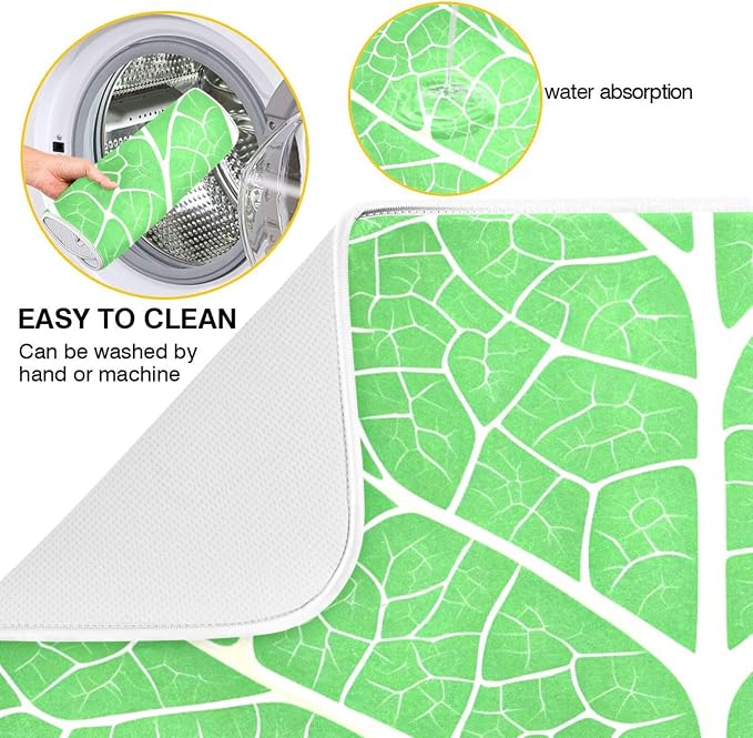 Green Leaf Veins Dish Drying Mat - Image 4