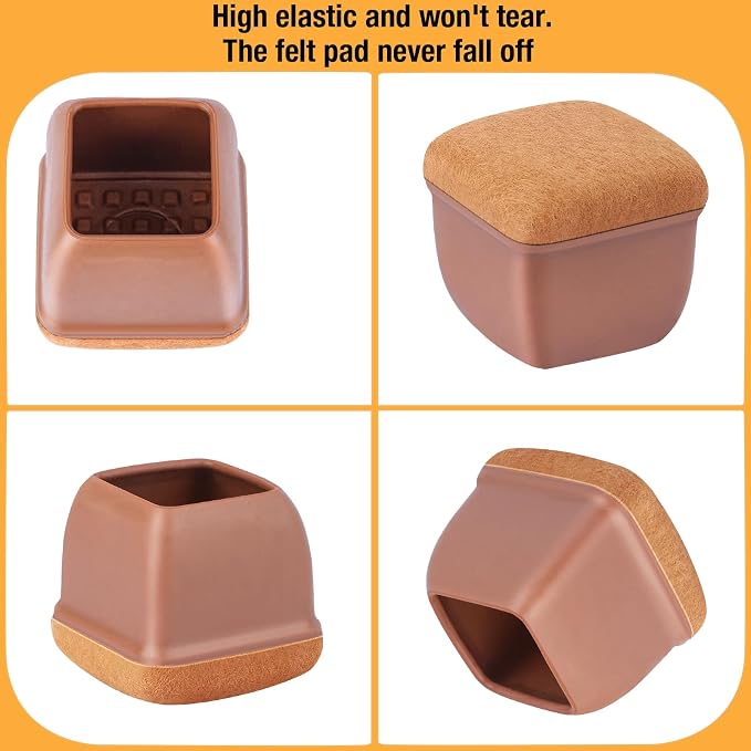 32 Pcs Chair Leg Floor Protectors Square, Silicone Chair Leg Protectors - Image 6