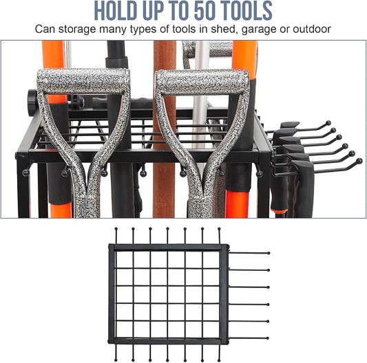 Garden Tool Organizer Holds 50 Long-Handled Tools/Rakes/Brooms/Shovles - Image 2