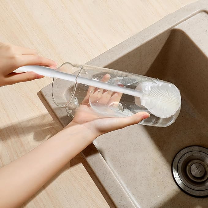 Folded Soft Bristle 360 ° Silicone Cup Brush Water Bottle Cleaner - Image 3
