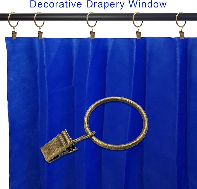 40 Pack Curtain Rings with Clips, Drapery Clips with Rings, Drapes Rings 1.26 - Image 5