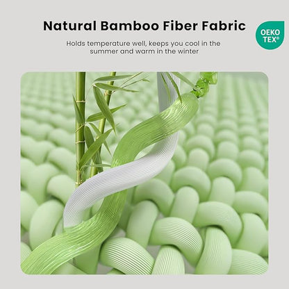 Bamboo Mattress Topper Full Size 4 Inch, Cooling Gel & Bamboo Charcoal Memory Foam Mattress Topper for Back Pain Relief, Firm Dual-Layer Foam Bed Pad with Removable Cover