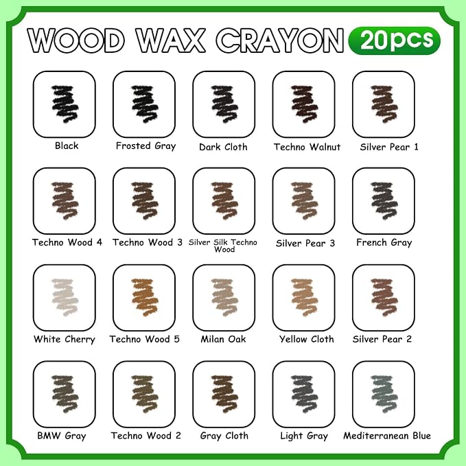 Furniture Markers Touch Up, 20 Colors Wood Filler Sticks, Wood Wax Crayons - Image 2