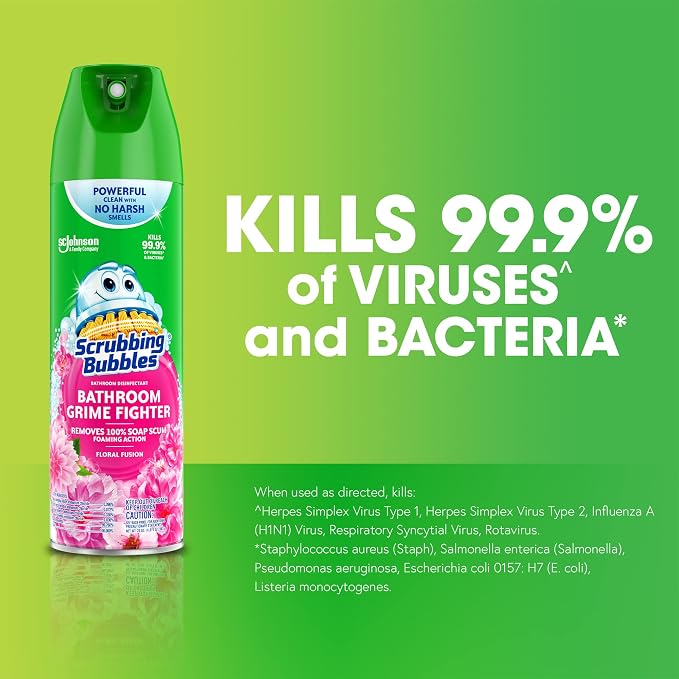 Scrubbing Bubbles Bathroom and Shower Cleaner Disinfectant Aerosol, Foaming - Image 2
