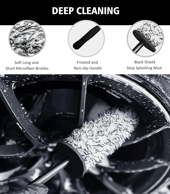 YeewayVeh 4PCS Car Wheel Cleaning Kit, 360° Bendable Wheel Brush - Image 4