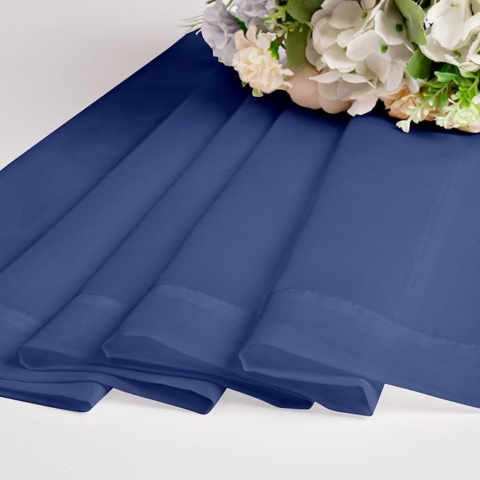 Chyhomenyc Royal Blue Sheer Curtains 96 inches Long 2 Panels, Light Filtering - Image 4